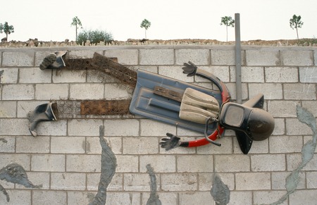 Popotla - The Wall: assemblage of found objects in the form of a cowboy