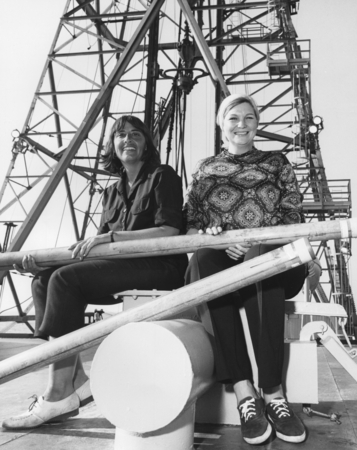 Marine Technicians at Sea - Louise Henry (left), is normally a secretary for the Deep Sea Drilling Project at Scripps Inst...