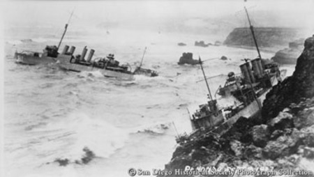 Shipwrecked destroyers at Point Honda