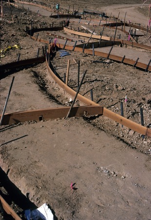 Snake Path: construction view: pouring concrete path base