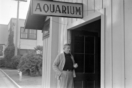 LaPlace Bostwick standing at door to Scripps Institution of Oceanography Aquarium