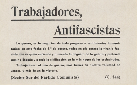 Trabajadores, Antifascistas