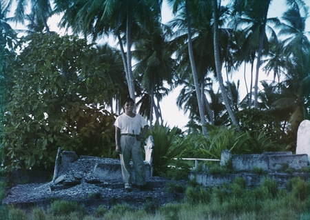 Richard Y. Morita, a microbiologist at the Scripps Institution of Oceanography, shown here in a island graveyard during a ...