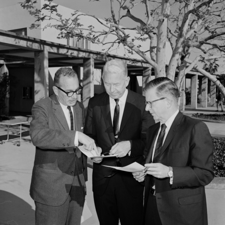 William A. Nierenberg, John S. Galbraith, and Charles J. Hitch at The Ocean 1968 - A New World Symposium reception