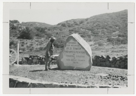 Henry G. Fenton with monument