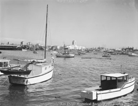 Boats in San Diego harbor