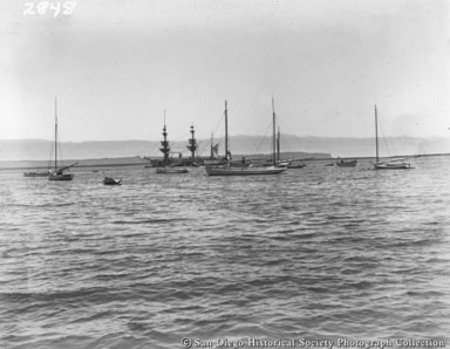 Boats and sailing ships on San Diego Bay
