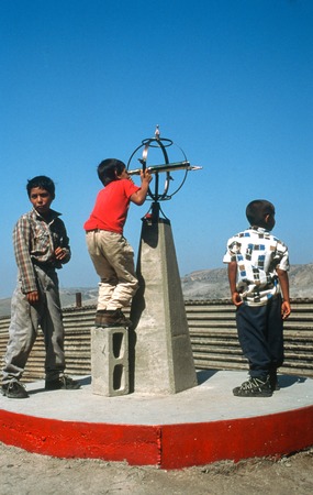 Arrivals and Departures: telescope with children