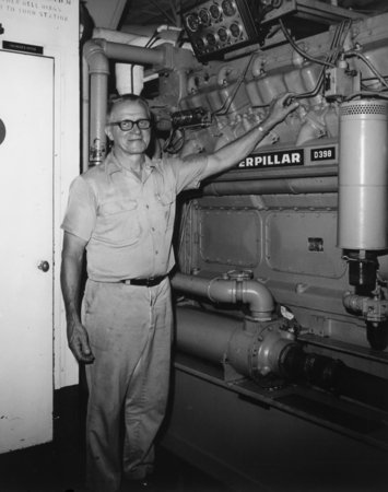 Walter Tulpinski [in engine room, Glomar Challenger]