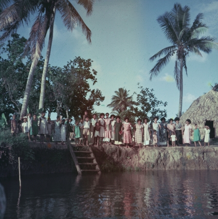 Village group in front of a fale