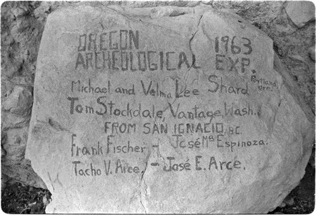 Oregon Archaeological Expedition sign in the Sierra de San Francisco