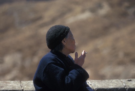 Elderly Woman at the Great Wall