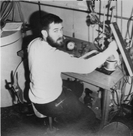 Paul Dayton in Bio Lab, McMurdo Station, Antarctica. 1964