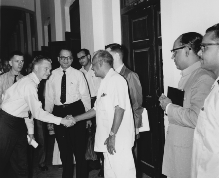 Scientists meeting at Cochin, India, during Lusiad Expedition. September 28, 1962