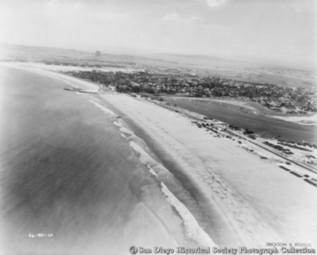 Aerial view of Coronado and Silver Strand Beach