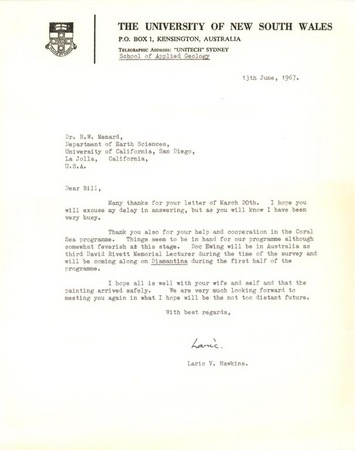 Letter to H.W. Menard