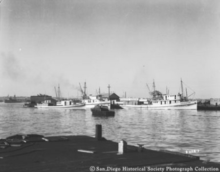 Tuna boats on San Diego waterfront