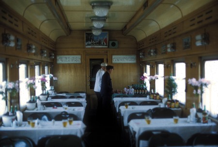 Dining Car on Train Enroute from Tangshan to Beijing