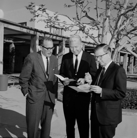 William A. Nierenberg, John S. Galbraith, and Charles J. Hitch at The Ocean 1968 - A New World Symposium reception