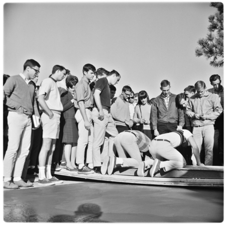 Class of 1968 Revelle Plaza cement signing