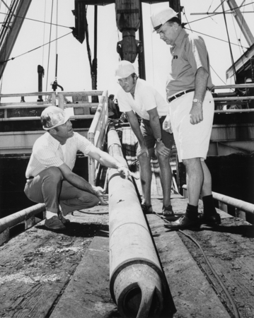 BUMPER SUB INSPECTION - Bruce C. Heezen, right, of Columbia University&#39;s Lamont-Doherty Geological Observatory, and Ian D....