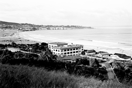 View of Scripps Institution of Oceanography and La Jolla from hill