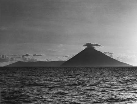 Volcanic island of Koa in Tonga, with Tofua Island in background