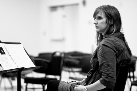 Ping: Rehearsal for 2011 UC San Diego performance: Flutist Rachel Beetz at rest