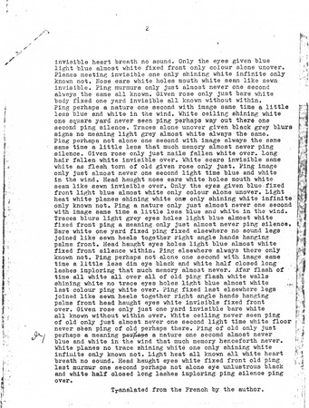 Ping: Page from Encounter magazine with Beckett text from his story Ping