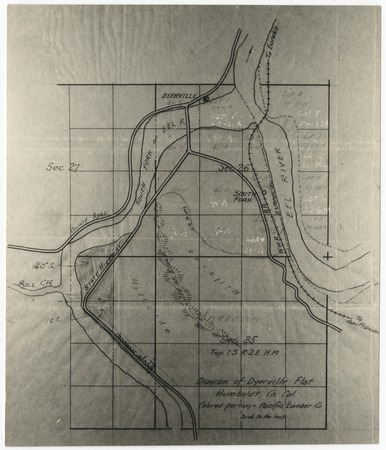 Diagram of Eel River and Dyerville Flat, California