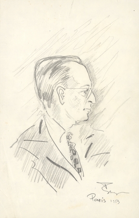 Pencil sketch of Francis Parker Shepard