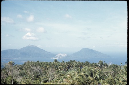 Rabaul area, volcanic peaks, seen from Coastwatcher&#39;s Memorial