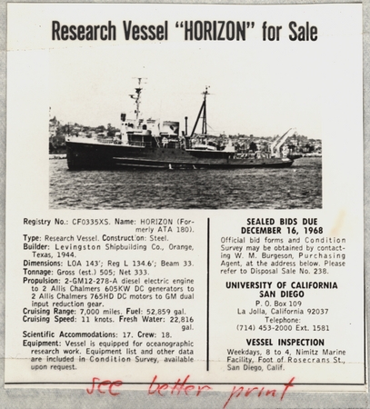 Research Vessel &quot;Horizon&quot; for Sale