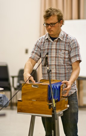 Ping: Rehearsal for 2011 UC San Diego performance: Ross Karre at harmonium