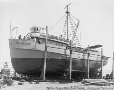 Fishing boat Sun Harbor in drydock