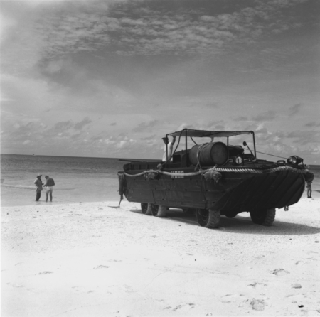 DUKW landing craft on beach