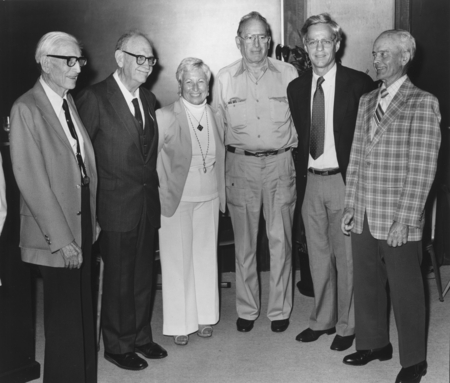 Social gathering, November 11,1981: Martin W. Johnson, Denis L. Fox, Marie Mathers, William A. Nierenberg; Richard C. Atki...