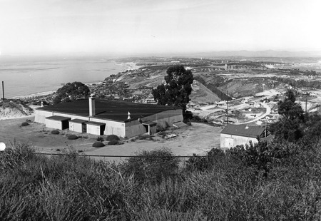 Mt. Soledad Laboratory with Scripps Institution of Oceanography and La Jolla in background (looking north)