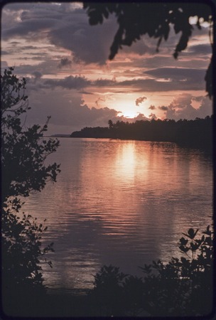 Lagoon at sunset, Kiriwina