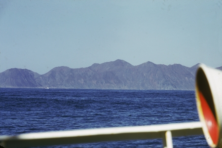 [View of shore from ship, Acapulco Trench (Chubasco) Expedition]