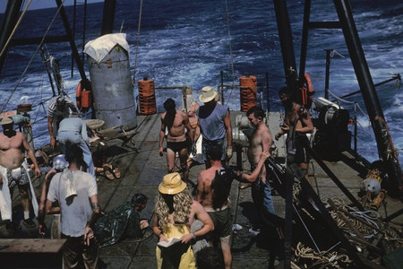 Crossing the Line ceremony onboard the Spencer F. Baird during Capricorn Expedition, 1952