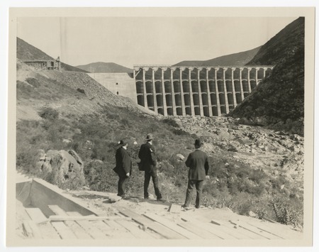 Surveying the nearly complete Lake Hodges Dam