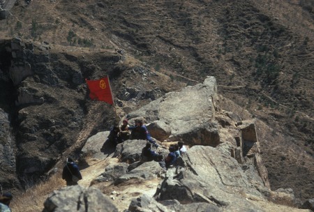 Students Hiking to the Great Wall