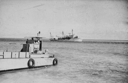 R/V Horizon (ship) and the landing craft, both used during the Capricorn Expedition (1952-1953). This expedition was the f...