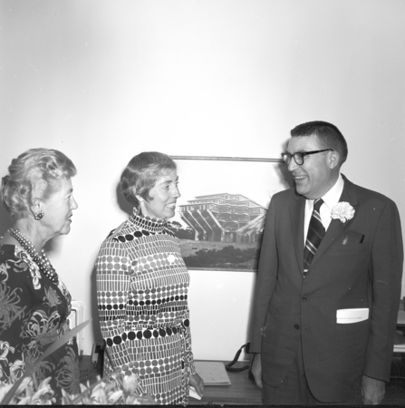 Susie Voigt, Sybil York, and Herbert York at Library dedication, UC San Diego