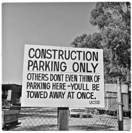 &quot;Construction Parking Only&quot; sign