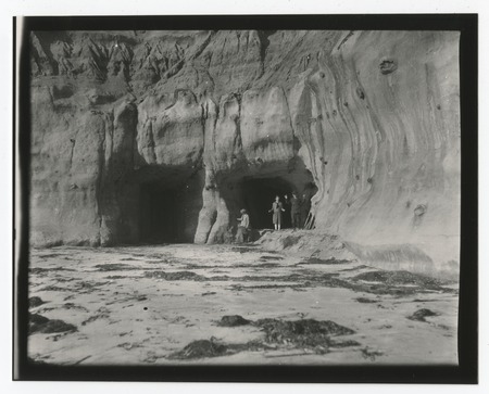 People in sea caves, Solana Beach