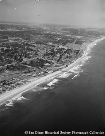 Aerial view of Del Mar coastline