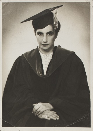 Portrait: Gertrud Weiss Szilard in cap and gown