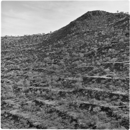 Terraces at the archeological site at El Cerro de Trincheras